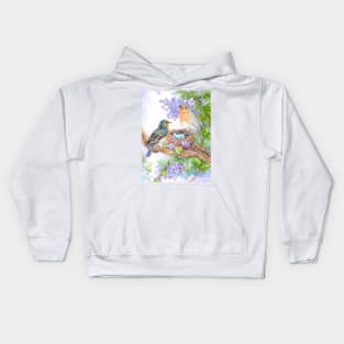 Robins with Nest and Eggs Kids Hoodie